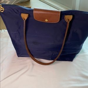 Longchamp Le Pliage Large Shoulder Tote Bag Navy